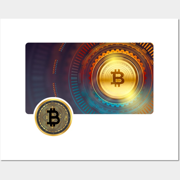 Bitcoin Wheel Wall Art by CryptoTextile